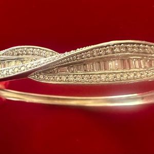 Gorgeous sterling silver and rhinestone bracelet in pristine condition!